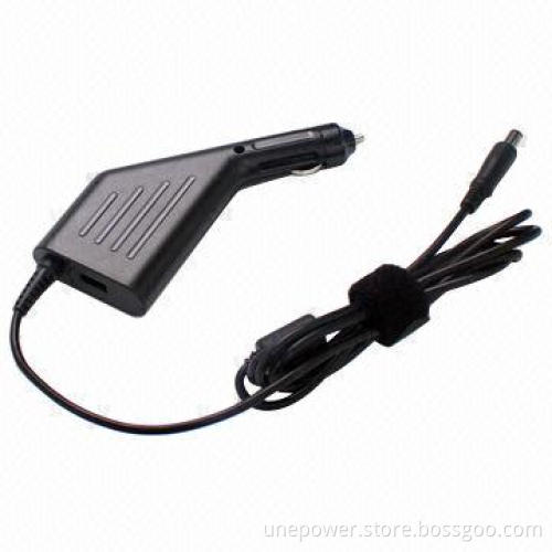 In-car Charger for Dell Laptop, 19.5V, 3.34A, 65W, 7.4*5.0mm, with Pin Cigarette Type, USB, 5V/2A